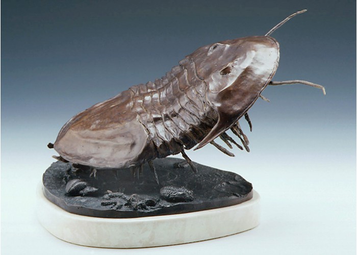 fIsotelus-maximus,-cast-bronze-on-limestone-base,-side-view