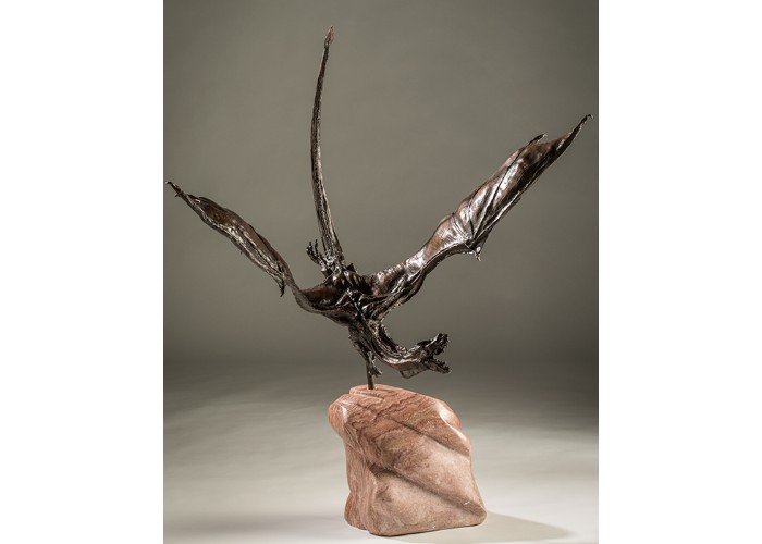 Bronze Sculpture Large Winged Dragon