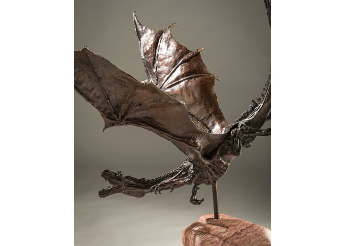 Bolt From the Blue Bronze Sculpture of Dragon