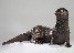 Large Resting Otter Sculpture - bronze